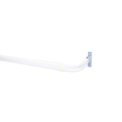 48 - 86" 3" White Single Heavy Duty Adjustable Curtain Rod