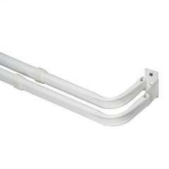28 - 48\" White Double Heavy Duty Adjustable Curtain Rod