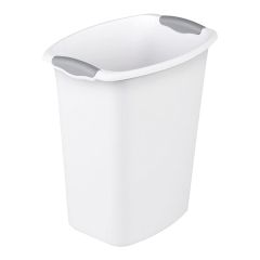 3 gal White With Titanium Insert Open Wastebasket