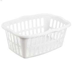 24\" x 17-3\/8\" x 10-3\/8\" White Basic Laundry Basket