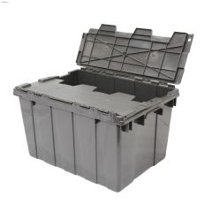 45 L Gray Commercial Flip-Top Storage Tote