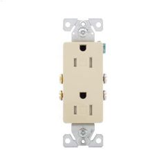 Ivory Decorator Duplex Receptacle 15A 2P\/3W