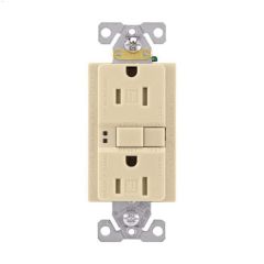 Ivory GFCI Receptacle 15A 2P\/3W