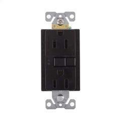 Black GFCI Receptacle 15A 2P\/3W