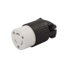 Nylon Black\/White Twist Lock Connector 20A 250V 2P\/3W