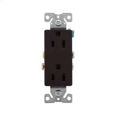 Black Decorator Duplex Receptacle 15A 2P\/3W