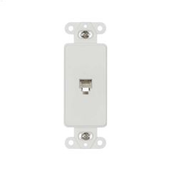 White Thermoplastic Telephone Jack Decorator Insert