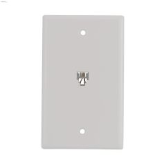 White Telephone Jack Wallplate