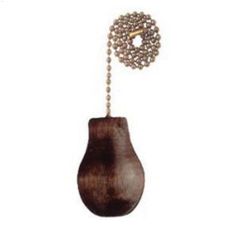 Wood Walnut With Brass Chain Knob Pull Chain