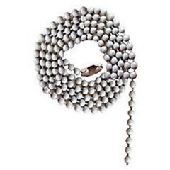 36\" White Beaded Pull Chain