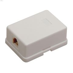 6 Conductor White Surface Mount Jack