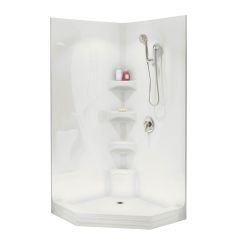 Equinox II White Acrylic 3-Piece Shower
