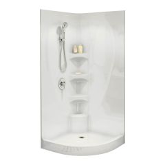 White Acrylic 3-Piece Equinox I Shower