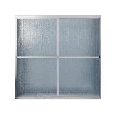 54 - 59-1/2" Chrome Raindrop 2-Panel Sliding Tub Door