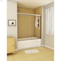 54 - 59-1\/2\" x 55-1\/2\" Clear 2-Panel Sliding Tub Door