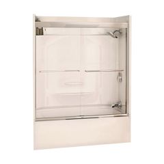 51 - 55" x 57" Chrome Clear 2-Panel Sliding Tub Door