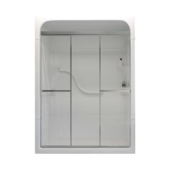 41-7/8 - 42-7/8" Silver Clear Tri Panel Sliding Shower Door