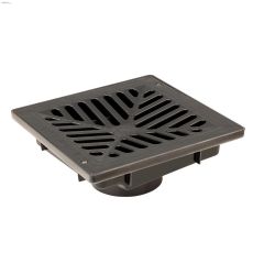 9\" x 9\" Vortex Catch Basin With Concave Black Plastic Grate
