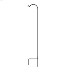 64\" Black Forged Steel Single Crook Shepherd Hook