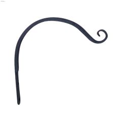 12" Black Powder Coated Curved Forged Hook