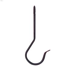 6\" Black Powder Coated Forged Threaded J-Hook