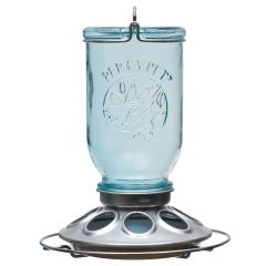 Perky-Pet\u00ae 1 lb Blue Glass Mason Jar Seed Feeder