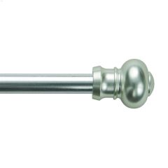 28 - 48\" Satin Silver Ashby Single Adjustable Curtain Rod