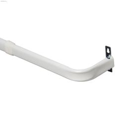 48 - 86\" 2\" White Single Heavy Duty Adjustable Curtain Rod