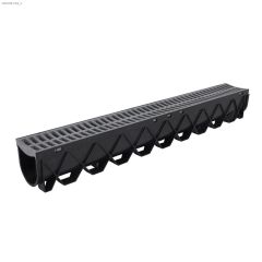 1 m Plastic Storm Drain Channel With Portland Gray Grate