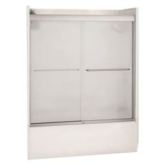 51 - 55" x 57" Brushed Nickel Clear 2-Panel Sliding Tub Door