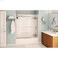 55 - 59\" x 57\" Chrome Clear 2-Panel Sliding Tub Door