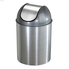 2.5 gal Brushed Metal Nickel Waste Can