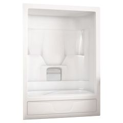 Aspen\u2122 White 3-Piece Left Hand Sectional Tub Shower