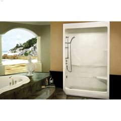 Allegro White Acrylic 1-Piece Right Hand Seat Shower