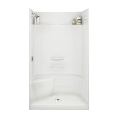 Essence SH-4834 White Fiberglass 4-Piece Left Seat Shower