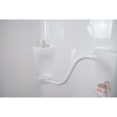 38\" x 33-1\/4\" x 88\" White 1-Piece Left Shower Stall