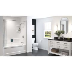 Belaire White 1-Piece Right Hand Domeless Tub Shower