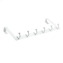 508 mm White Over-The-Door Single 6 Hook Rack