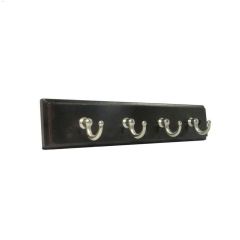 219.1 mm Espresso With Matte Nickel Wall 4 Key hook