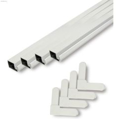 EasyScreen\u2122 60\" x 7\/16\"" White Aluminum Screen Frame Kit"