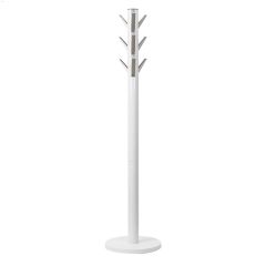 22-1\/2\" x 65\" Wood White Flapper Coat Rack