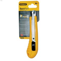 Quick-Point\u2122 18 mm x 6-3\/4\" Yellow Snap-Off Utility Knife
