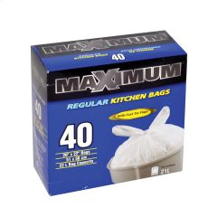 White Regular Garbage Bag-40\/Pack