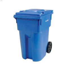 360 L Blue Garbage Can With Wheels