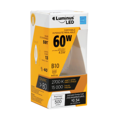6 Watt 2700K 500 Lumens Dimmable B11MBFIL LED Light Bulb
