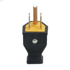 Black Spring Action Straight Blade Plug 15A 125V 2P\/3W