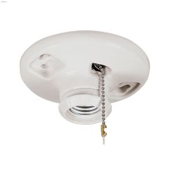 White Porcelain E26 Base 2-Piece Ceiling Lampholder