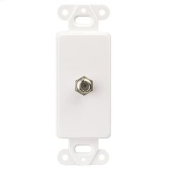 MediaSync Type F White Decorator Coaxial Adapter