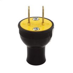Black Round Plug 15A 125V 2P\/2W