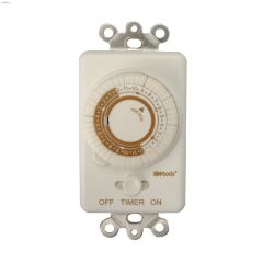 Indoor 24 hr White With Taupe Silkscreen Mechanical Timer